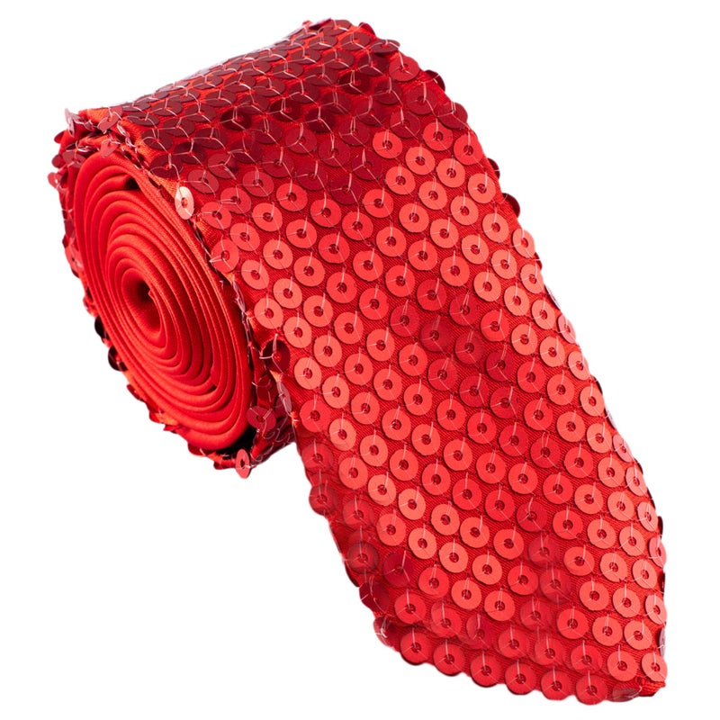 Man of Men Tie - Sequin - Red mens One Size Fits Most - Image 1